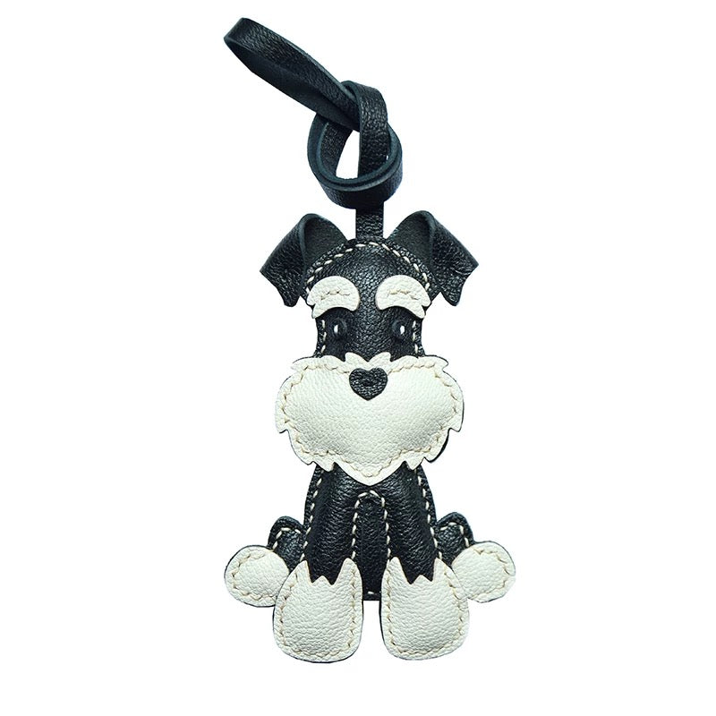 【SuperHold 】Schnauzer Hand Sewn car key pendant Bag Hanging ornament Dog cute custom gift girl
