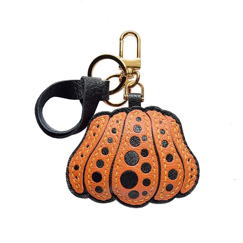 【SuperHold 】Polka dot pumpkin original handmade leather car key bag pendant niche fashion gift Custom